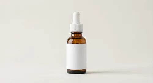 Free Amber Glass Dropper Bottle Mockup — Front Studio View (PSD) alternate mockup preview