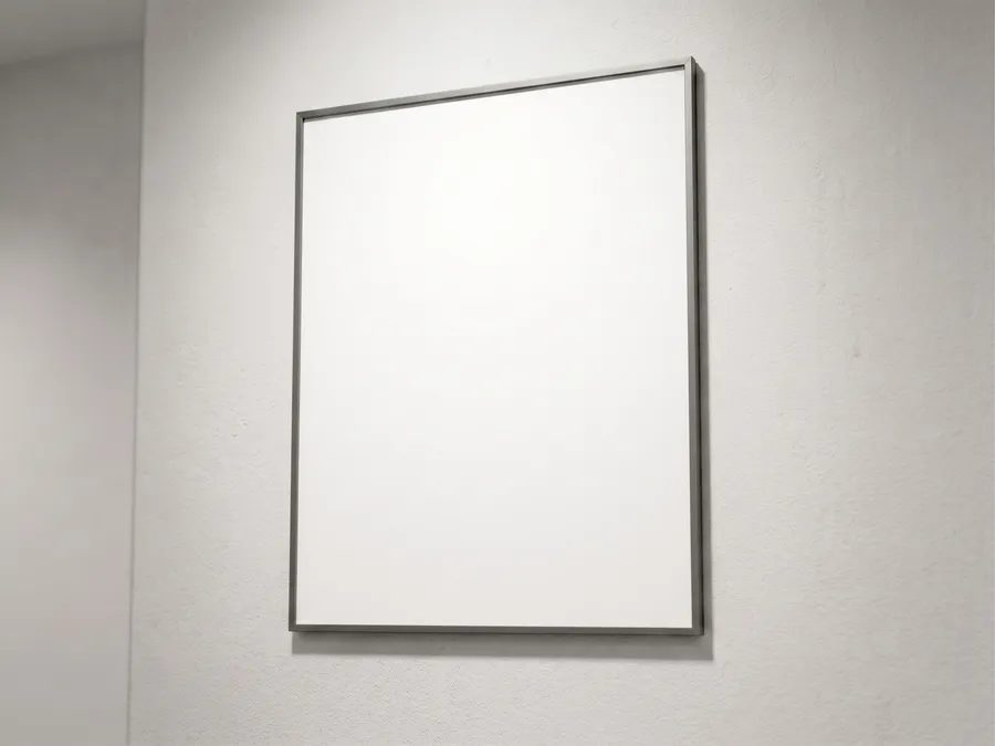 FREE FRAMED POSTER MOCKUP ON VIBRANT YELLOW WALL — PERSPECTIVE VIEW (PSD) mockup preview 2
