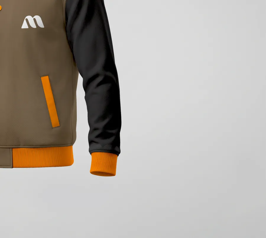 FREE VARSITY JACKET MOCKUP — THREE QUARTER VIEW STUDIO (PSD) mockup preview 3