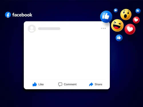 Facebook Post Mockup – Dark Background with Facebook Logo alternate mockup preview