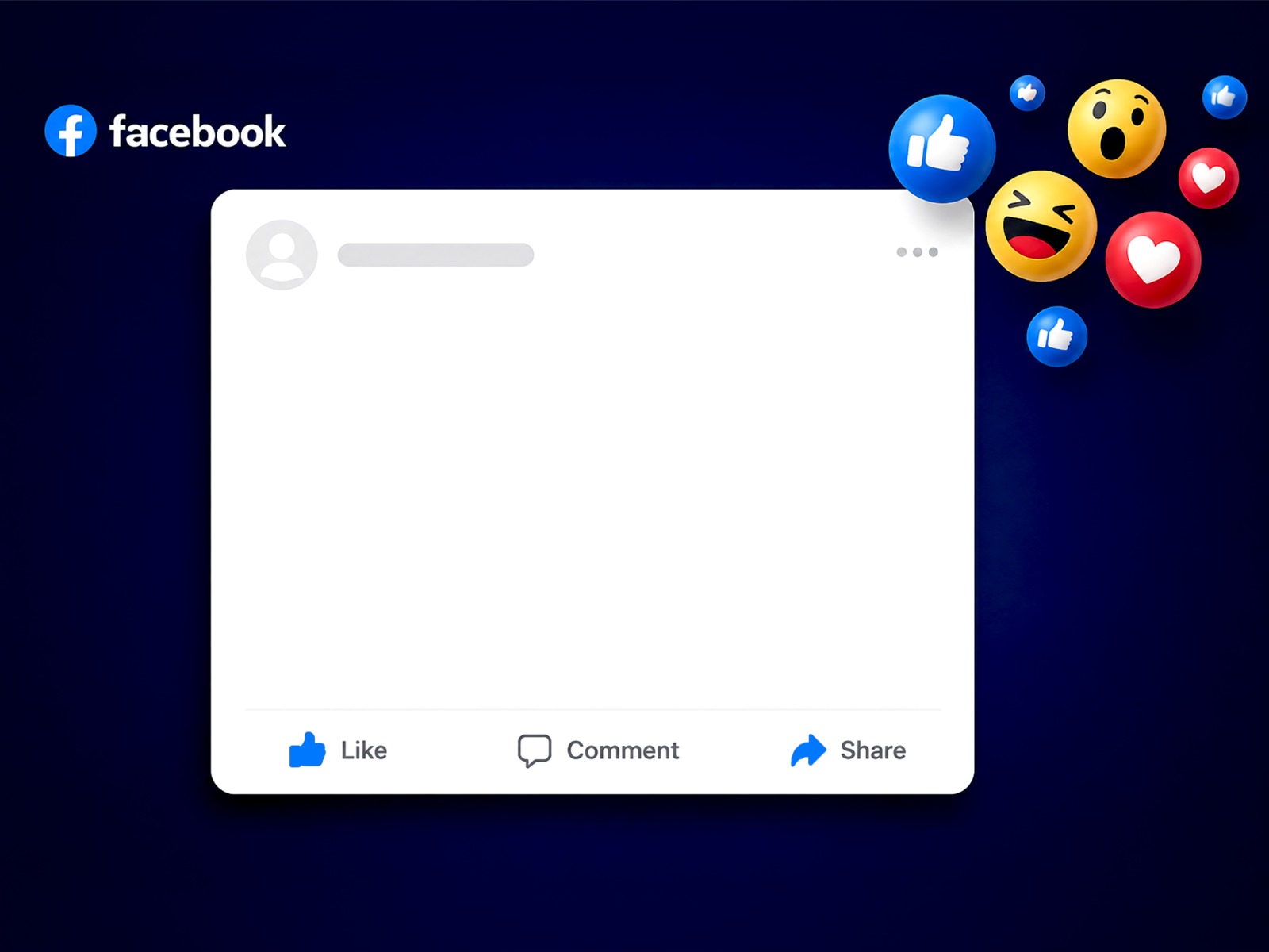 Facebook Post Mockup – Dark Background with Facebook Logo mockup preview 2