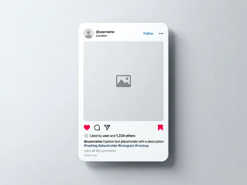 Realistic Instagram Post Card Mockup – Full UI (1080x1080) alternate mockup preview