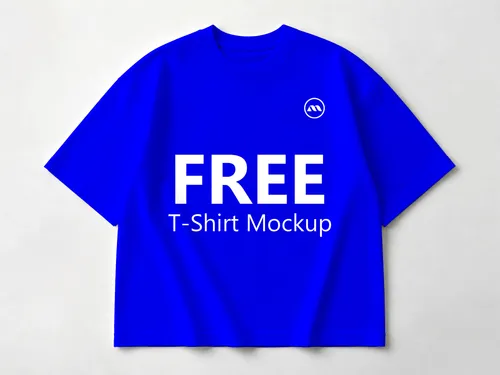 Free Oversized Drop Shoulder T-Shirt Mockup Flat Lay (PSD) mockup preview