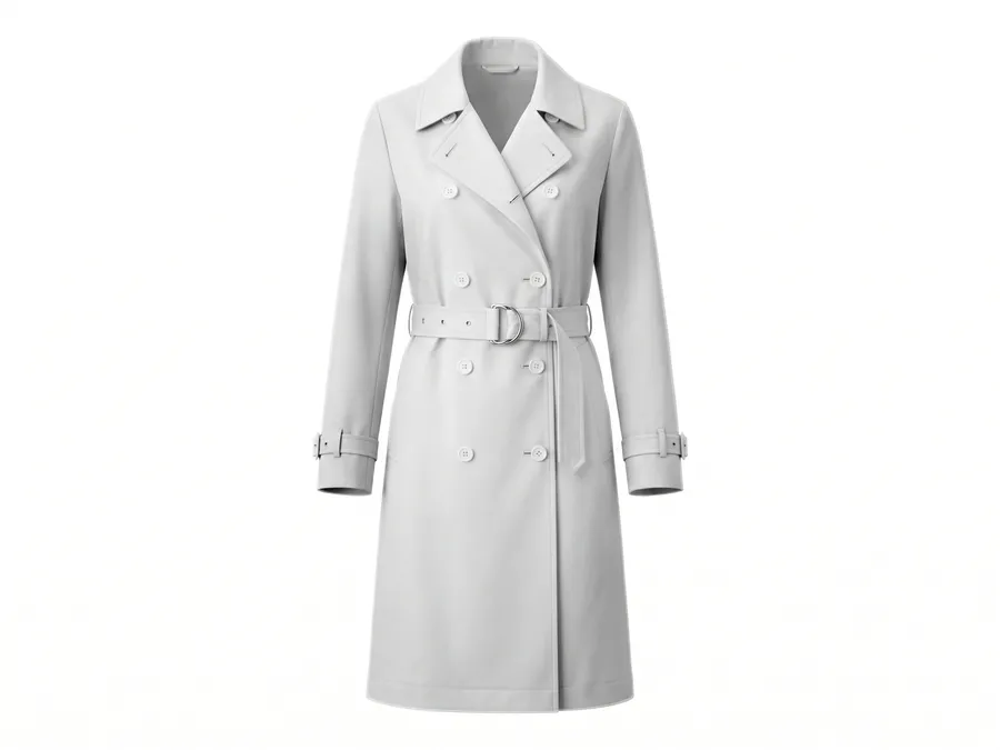 FREE DOUBLE-BREASTED TRENCH COAT MOCKUP — GHOST MANNEQUIN (PSD) mockup preview 4