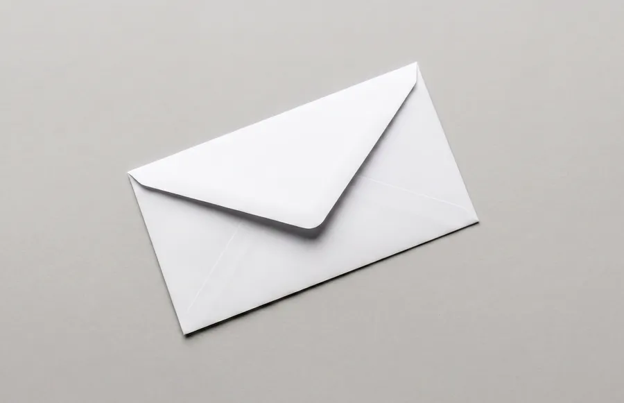 FREE CLOSED ENVELOPE MOCKUP BACK VIEW — FLAT LAY (PSD) mockup preview 2