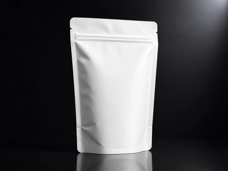 STAND UP POUCH MOCKUP – YELLOW COFFEE BAG DRAMATIC (PSD) mockup preview 2