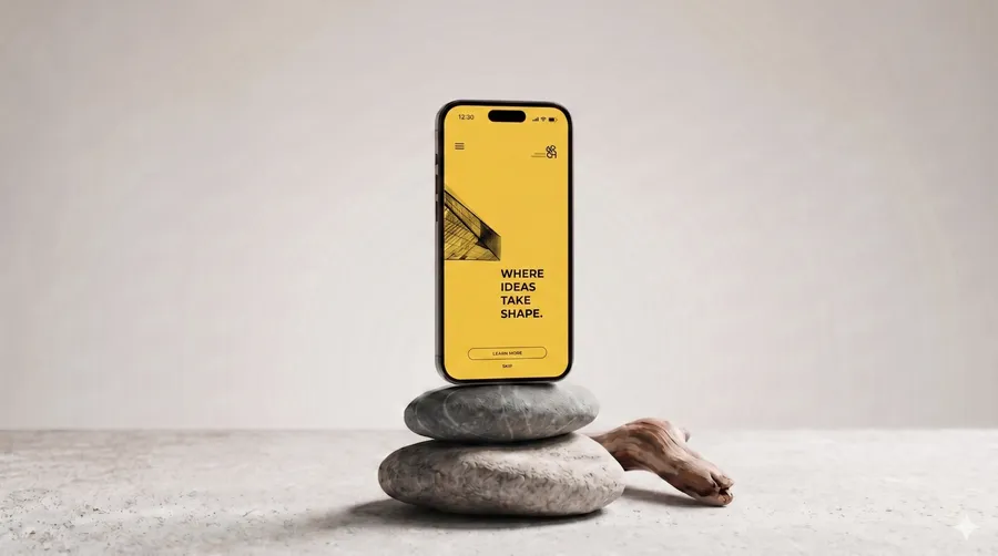 FREE IPHONE MOCKUP BALANCED ON ZEN STONES — ORGANIC NATURE SCENE (PSD) mockup preview 2
