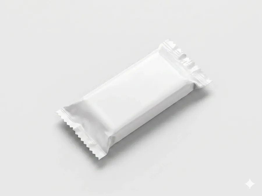 FREE CHOCOLATE BAR WRAPPER MOCKUP — ABSTRACT ORANGE PACKAGING (PSD) mockup preview 2