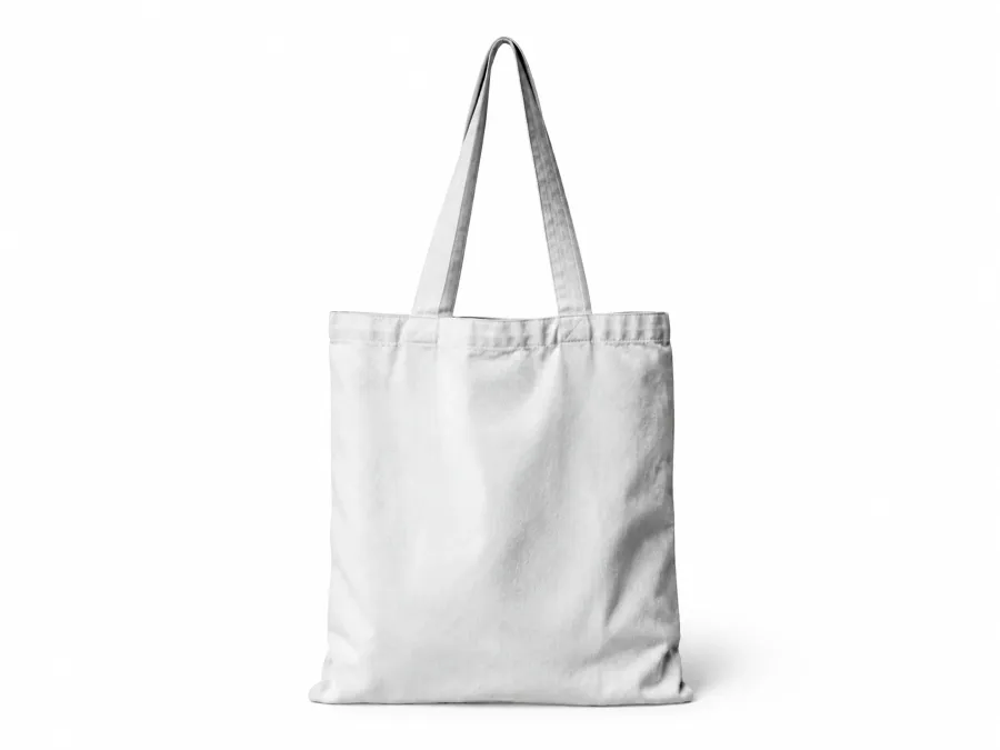 TOTE BAG MOCKUP – GREEN CANVAS BAG FRONT HANGING VIEW (PSD) mockup preview 2