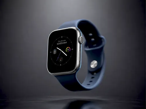 Free Smart Watch Mockup Floating Blank Screen — Dark Studio (PSD) mockup preview