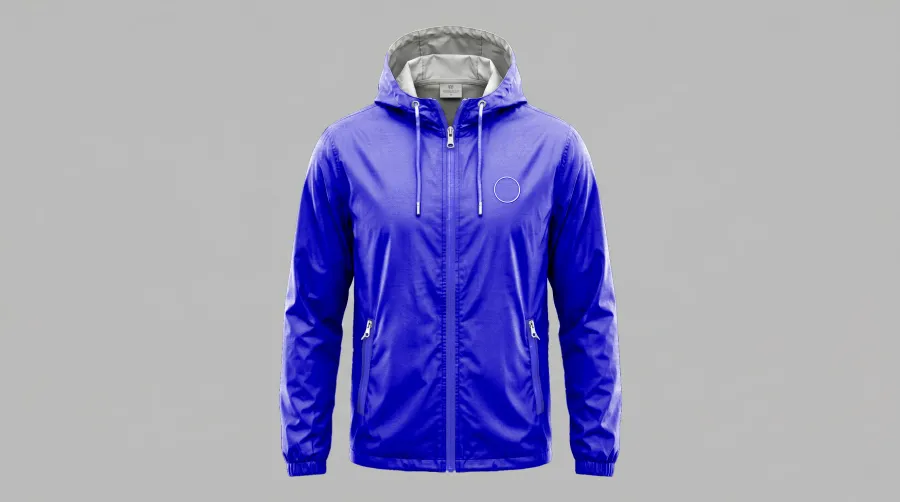 FREE ALL-OVER PRINT WINDBREAKER JACKET MOCKUP — FRONT VIEW (PSD) mockup preview 2