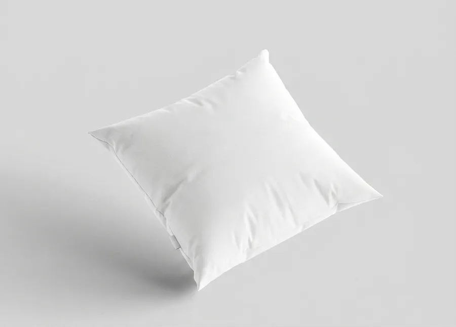 FREE SQUARE PILLOW MOCKUP FLOATING DIAGONAL — STUDIO WHITE (PSD) mockup preview 2