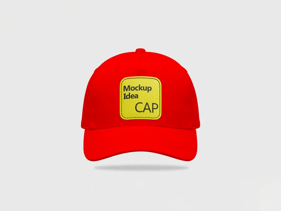 FREE BASEBALL CAP MOCKUP FRONT VIEW — FLOATING STUDIO SCENE (PSD) mockup preview 2