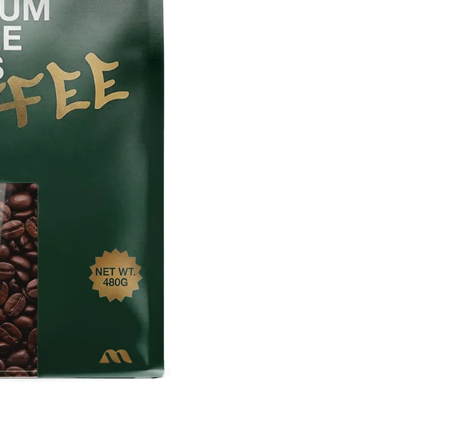 FREE MATTE COFFEE BAG WITH WINDOW MOCKUP — FRONT VIEW (PSD) mockup preview 3