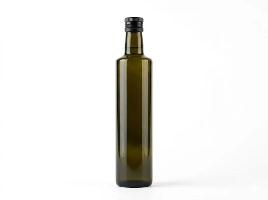 FREE OLIVE OIL BOTTLE MOCKUP — 500ML DARK GLASS FRONT VIEW (PSD) mockup preview 2