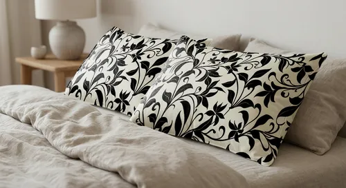 Free Pillowcase Mockup On Bed — Dual Lumbar Pillows (PSD) mockup preview