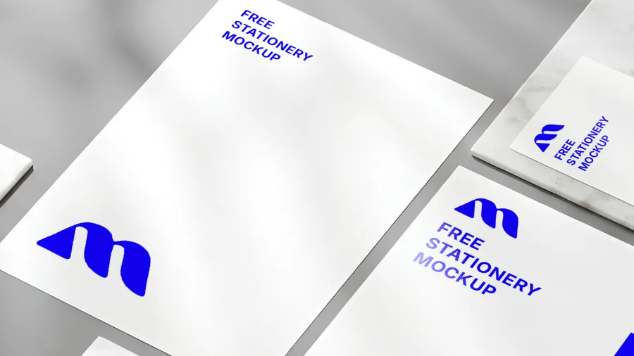 FREE STATIONERY BRANDING MOCKUP SET — LETTERHEAD ENVELOPE BUSINESS CARD (PSD) mockup preview 3