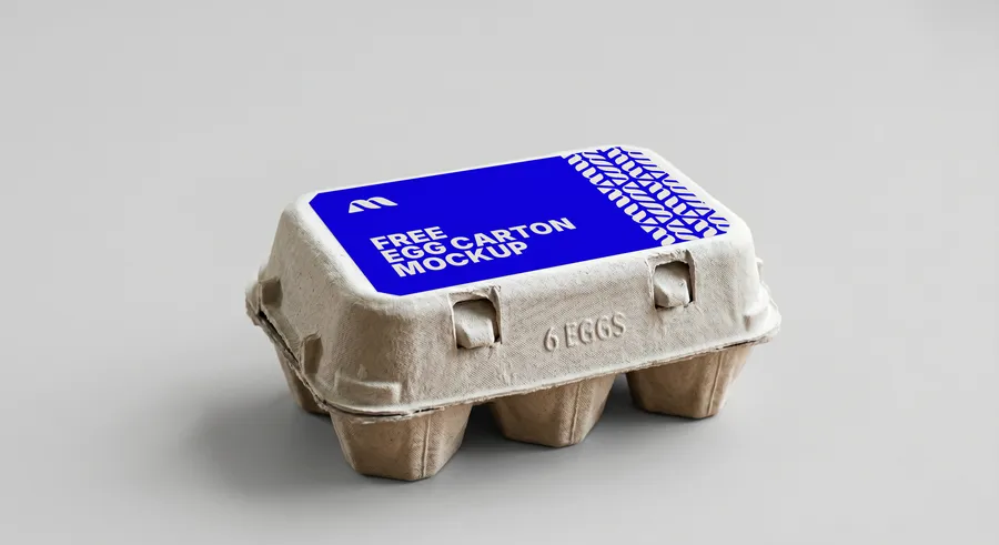  FREE EGG CARTON MOCKUP — PULP TRAY FARM FRESH LABEL (PSD) mockup preview 2