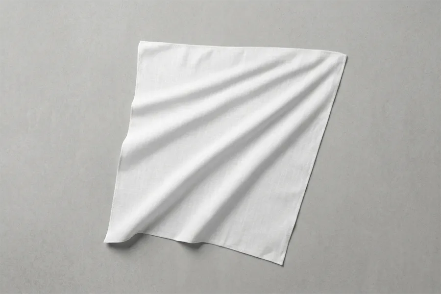FREE BANDANA MOCKUP FLAT LAY — FABRIC TEXTURE TOP VIEW (PSD) mockup preview 4