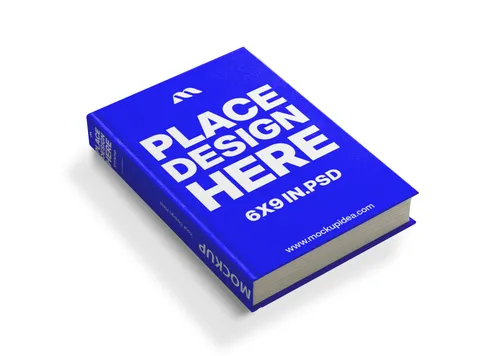 Free Hardcover Book Mockup Lying Flat 6x9 In PSD Format mockup preview