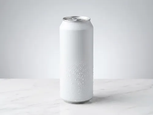 Free Tall Aluminum Soda Can Mockup With Condensation — Marble Surface (PSD) alternate mockup preview