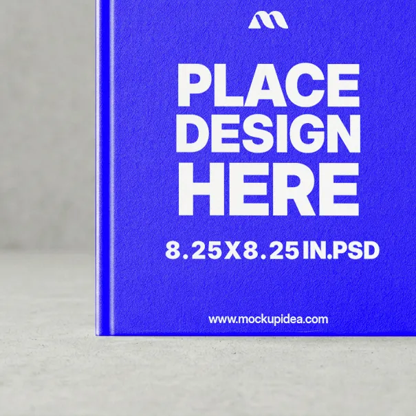 FREE 8.25X8.25 SQUARE HARDCOVER BOOK MOCKUP — FRONT STANDING VIEW (PSD) mockup preview 3