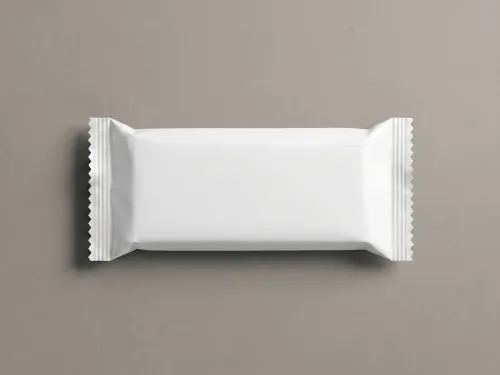 Free Chocolate Bar Wrapper Mockup — Wavy Pattern Crimped Ends (PSD) alternate mockup preview