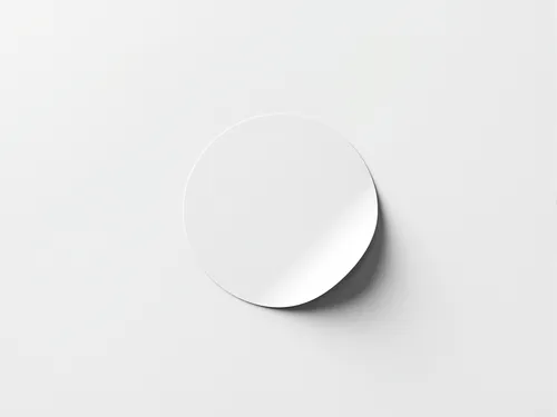 Free Round Sticker Mockup With Lifted Edge — Flat Lay (PSD) alternate mockup preview