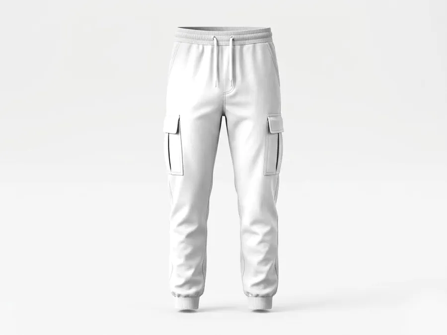 FREE CARGO JOGGER PANTS MOCKUP — FRONT VIEW STUDIO (PSD) mockup preview 4