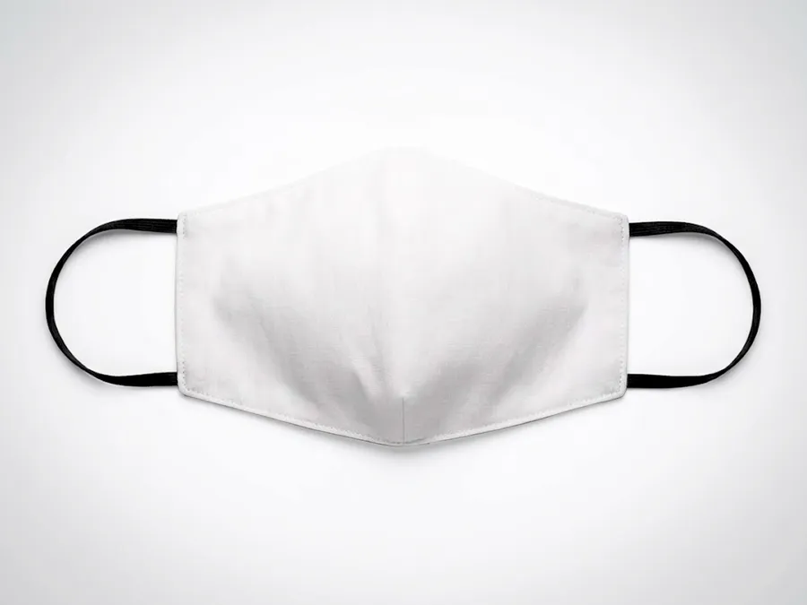 FREE FABRIC FACE MASK MOCKUP FRONT VIEW — CLEAN STUDIO (PSD) mockup preview 2