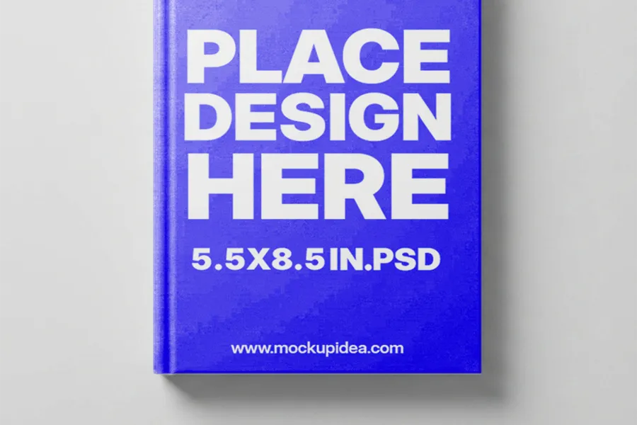 FREE 5.5X8.5 HARDCOVER BOOK MOCKUP FLAT LAY — TOP VIEW (PSD) mockup preview 2