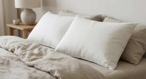 Free Pillowcase Mockup On Bed — Dual Lumbar Pillows (PSD) alternate mockup preview
