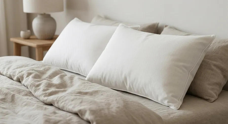 FREE PILLOWCASE MOCKUP ON BED — DUAL LUMBAR PILLOWS (PSD) mockup preview 3