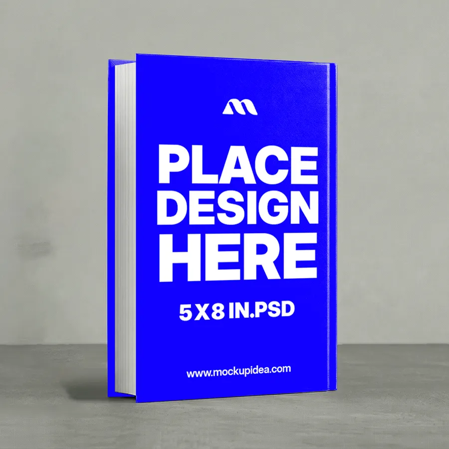 FREE 5X8 HARDCOVER BOOK MOCKUP STANDING — PAGE EDGES VIEW (PSD) mockup preview 2