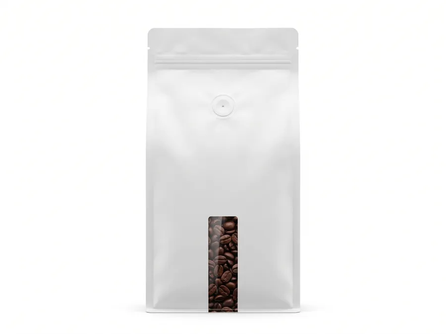 FREE MATTE COFFEE BAG WITH WINDOW MOCKUP — FRONT VIEW (PSD) mockup preview 2