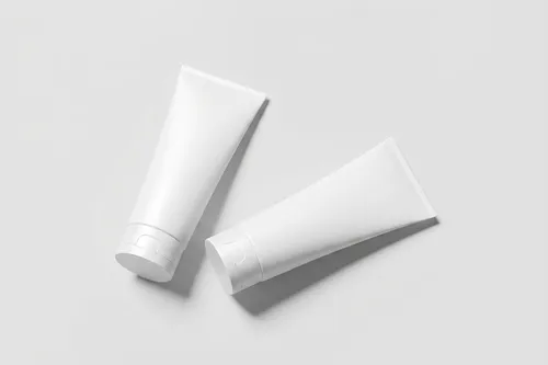 Free Dual Face Wash Tube Mockup Overhead Flat Lay — Two Tubes (PSD) alternate mockup preview