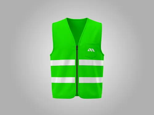 Free Safety Vest Mockup — Reflective Stripe Zip Front (PSD) mockup preview