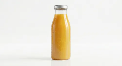 Free Clear Glass Juice Bottle Mockup With Condensation (PSD) alternate mockup preview