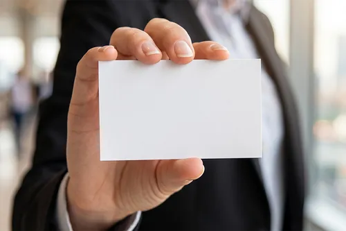 Free Business Card Mockup Held Forward By Businessman — Close Up (PSD) alternate mockup preview