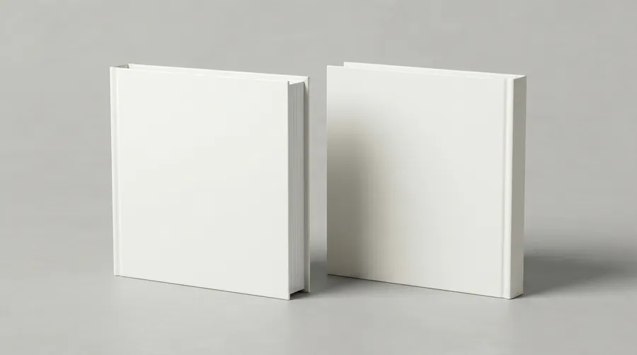 FREE 8.25X8.25 SQUARE HARDCOVER BOOK MOCKUP — DUAL STANDING ANGLES (PSD) mockup preview 4