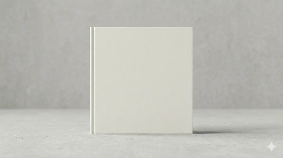 FREE 8.25X8.25 SQUARE HARDCOVER BOOK MOCKUP — FRONT STANDING VIEW (PSD) mockup preview 4