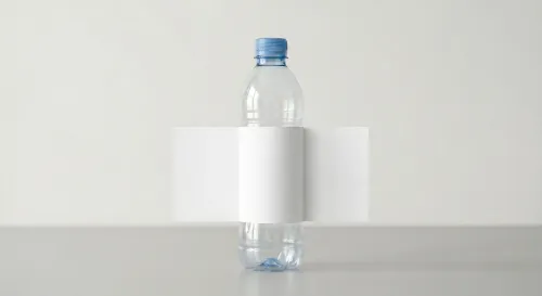Free Plastic Water Bottle Mockup — Purple Label Blue Cap (PSD) alternate mockup preview