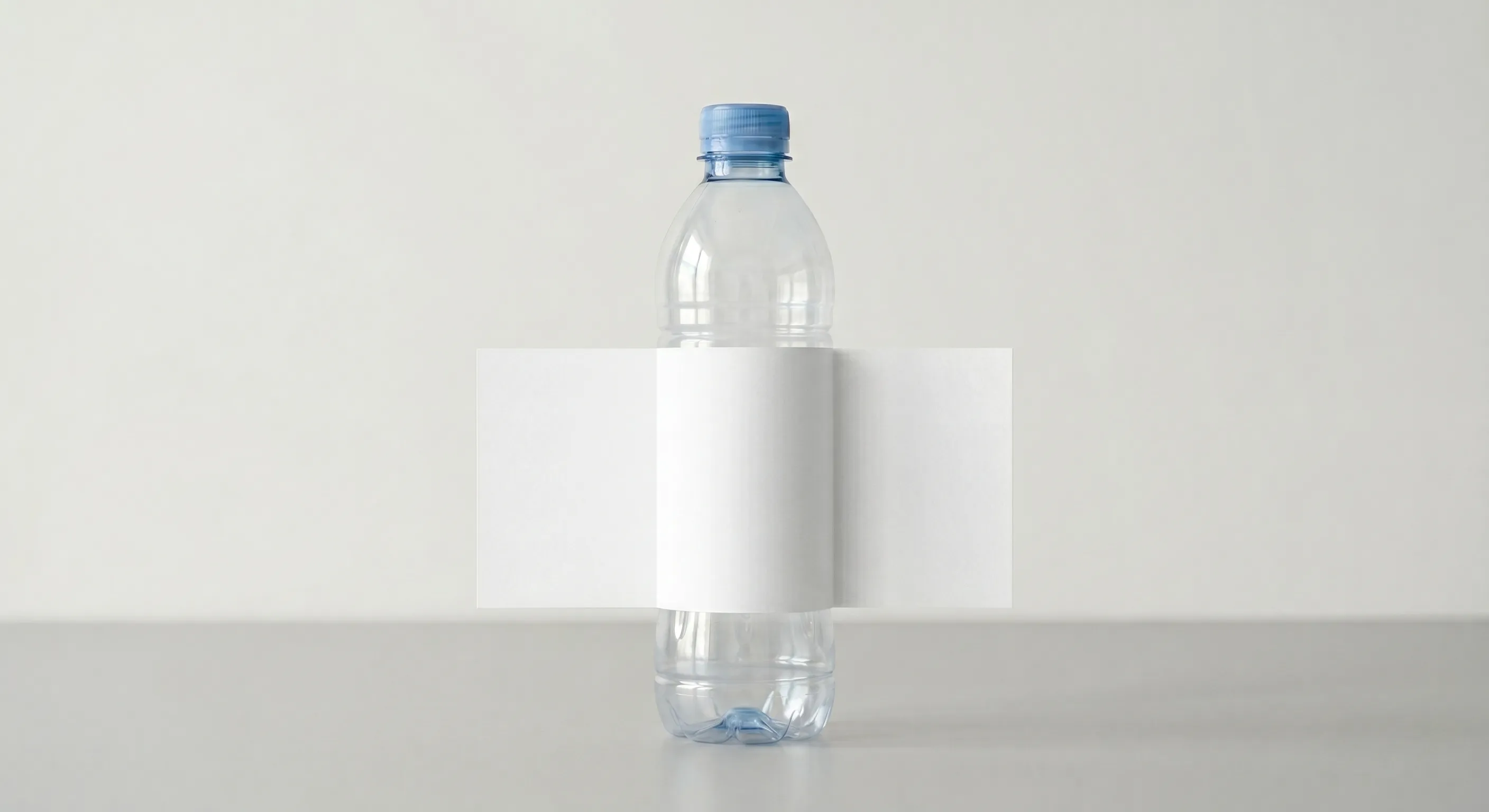 FREE PLASTIC WATER BOTTLE MOCKUP — PURPLE LABEL BLUE CAP (PSD) mockup preview 3