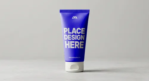 Free Face Wash Tube Mockup Standing Upright — Front View (PSD) mockup preview