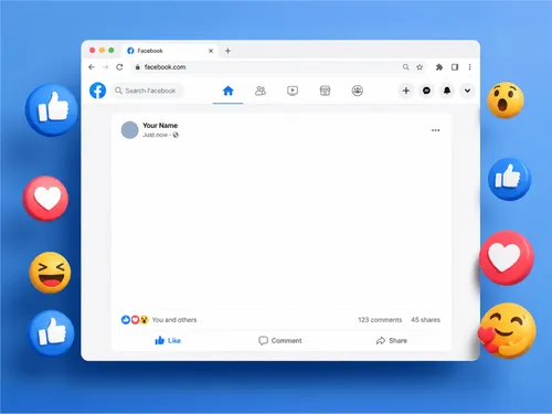 Facebook Post Mockup – Desktop Browser Window with Reactions alternate mockup preview