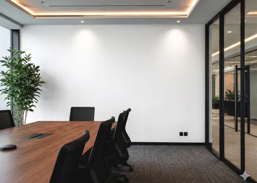 Free 3D Logo Mockup On Boardroom Wall — Meeting Room Scene (PSD) alternate mockup preview
