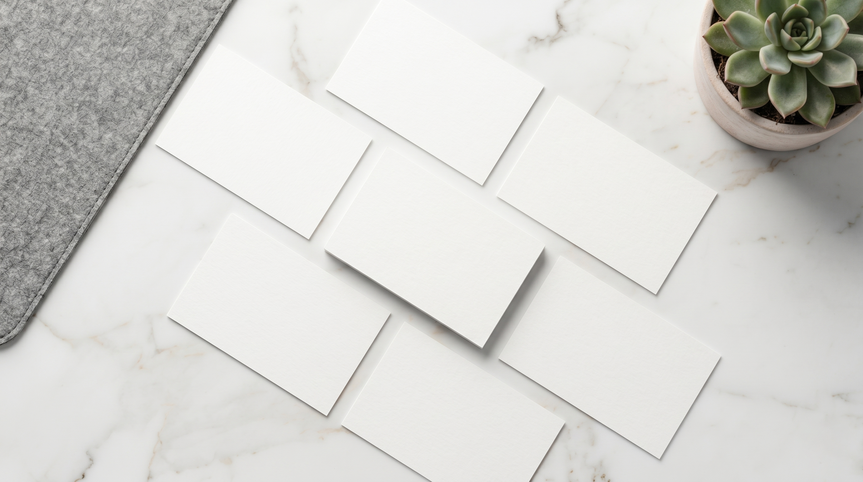FREE BUSINESS CARD FLAT LAY MOCKUP — MULTI CARD MARBLE SCATTER (PSD) mockup preview 2