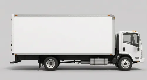 Free Box Truck Vehicle Wrap Mockup — Side Profile View (PSD) alternate mockup preview