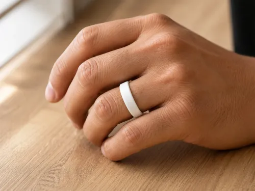Smart Ring Mockup – Yellow Wearable On Hand Closeup (PSD) alternate mockup preview