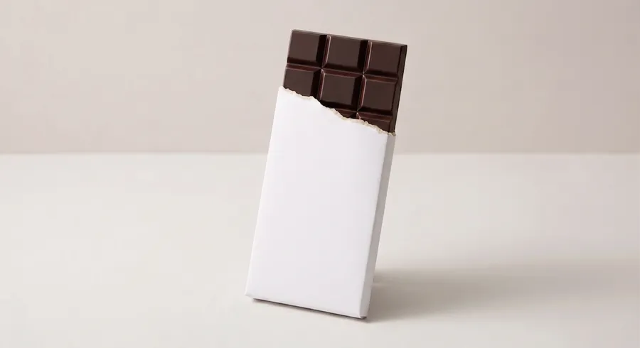 FREE DARK CHOCOLATE BAR MOCKUP WITH TORN FOIL REVEAL (PSD) mockup preview 3